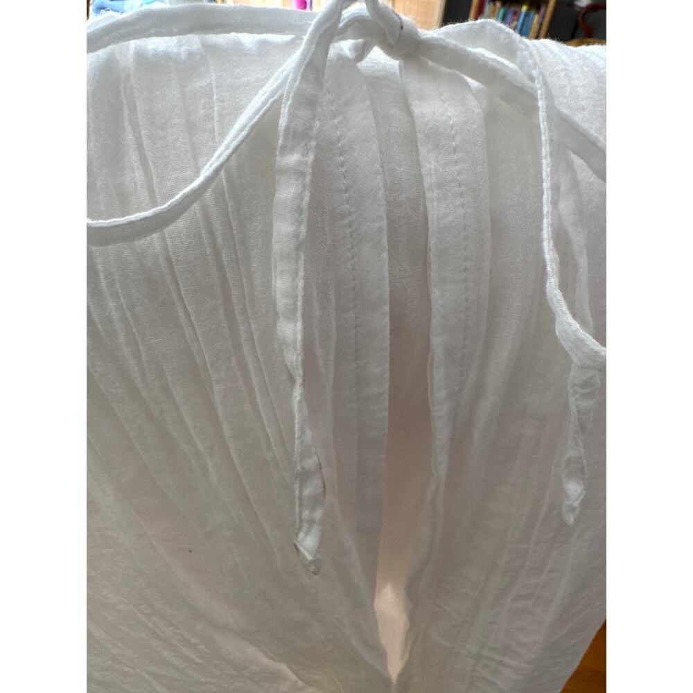 Abercrombie & Fitch Tie-Front Shirt Dress Coverup size XL in White - Picture 6 of 6